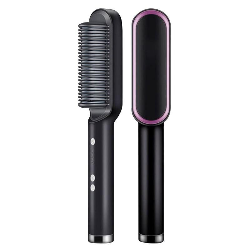 Ha ir Straightener Brush Curling Comb 2 In 1 Hair Hot Comb Anti-Scald Hair Straightener BrushFor Girls Electric Heated Hair Styler Tool, Travel, Professional Salon at Home