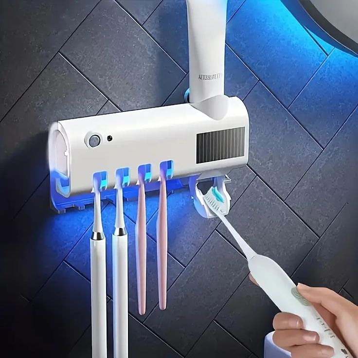 Smart Toothbrush Holder with Automatic Toothpaste Dispenser - Wall-Mounted
